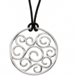 Sterling Silver 1/6 CT TW DIAMOND PENDANT ON 18" BLACK LEATHER CORD Dia Pend On 18" Blk Leather Co