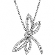 Picture of 14K White Gold Diamond Dragonfly Necklace