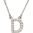 14K White Gold D Diamond Necklace