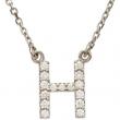 14K White Gold H Diamond Necklace