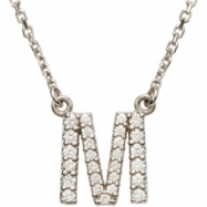 Picture of 14K White Gold M Diamond Necklace