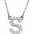 14K White Gold S Diamond Necklace
