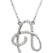 Picture of Sterling Silver A Diamond Necklace