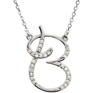 Picture of Sterling Silver B Diamond Necklace