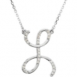 Sterling Silver L Diamond Necklace