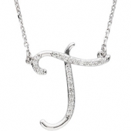 Picture of Sterling Silver T Diamond Necklace