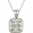 Sterling Silver 18 Inch Diamond Necklace