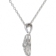 Picture of Sterling Silver Diamond Necklace 18 Inch