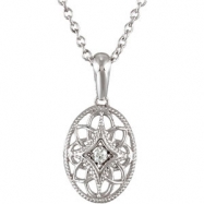 Picture of Sterling Silver Diamond Necklace 18 Inch