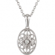 Sterling Silver Diamond Necklace 18 Inch