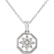 Picture of Sterling Silver Diamond Necklace 18 Inch