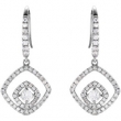 14K White Gold Pair Diamond Earrings