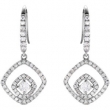 14K White Gold Pair Diamond Earrings