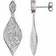 14K White Gold Pair Diamond Earrings