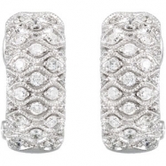 Picture of 14K White Gold Pair Diamond Earrings  Diamond quality AA (I1 clarity G-I color)