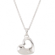 Picture of Sterling Silver Diamond Heart Necklace