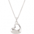 Sterling Silver Diamond Heart Necklace