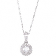 Picture of 14K White Gold Diamond Entourage Necklace 18""