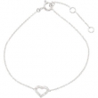 14K White Gold 07.00 Inch Diamond Heart Bracelet