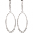 14K White Gold Pair Diamond Earrings