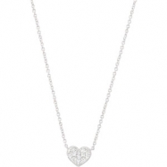 Picture of 14K White Gold 18.00 Inch Diamond Heart Necklace