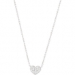 14K White Gold 18.00 Inch Diamond Heart Necklace