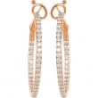 14K Rose Gold Pair Diamond Hoop Earrings