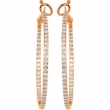 14K Rose Gold Pair Diamond Hoop Earrings