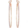14K Rose Gold Pair 2 Diamond Hoop Earrings
