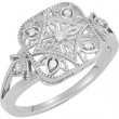 Sterling Silver Diamond Ring