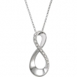 14K White Gold 18.00 Inch Diamond Necklace  Diamond quality AA (I1 clarity G-I color)