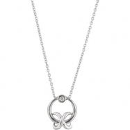 Picture of Sterling Silver .03 Ct 18 Inch Diamond Necklace