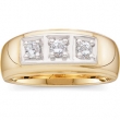 14K Yellow Gold Gents Diamond Ring