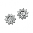14K White Gold Pair Diamond Earring Jacket
