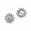 14K White Gold Pair Diamond Earring Jacket