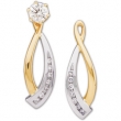 14K White Yellow Gold Pair Two Tone Diamond Earring Jacket  Diamond quality AA (I1 clarity G-I color)