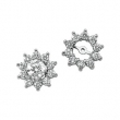 14K White Gold Pair Diamond Earring Jacket