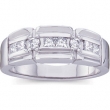 14K White Gold Gents Diamond Ring