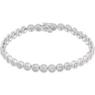 Picture of 14K White Gold 07.00 Inch 1 Diamond Bracelet
