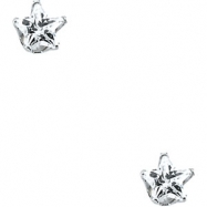 Picture of 14K Yellow PAIR 04.00 MM CHILDRENS STAR CUBIC ZIRCONIA EARRING Youth Star Cz Earring