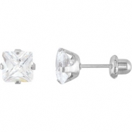 Picture of Nickel Pair Inverness Palladium Plated Square Cubic Zirconia Earring