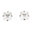 Nickel Pair Inverness Palladium Plated Square Faceted Cubic Zirconia Earring