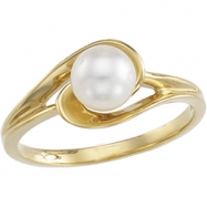 Picture of 14K Yellow Gold Cultured Pearl Ring