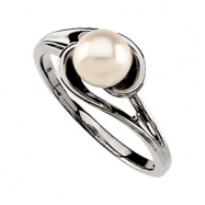 Picture of 14K White Gold Cultured Pearl Ring