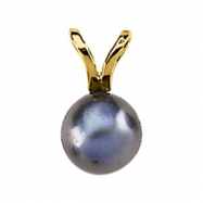 Picture of 14K White Gold Akoya Cultured Black Pearl Pendant