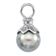 Picture of 14K White Gold Near Round Tahitian Pearl Pendant