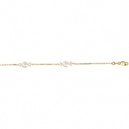 Picture of 14K Yellow 07.50 INCH TRIPLE WHITE PEARL BRACELET Triple White Freshwater Prl Br