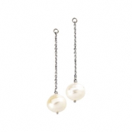 Picture of 14K Yellow Gold Pair 09.00 - White Freshwater Circle Pearl Earring Jacket