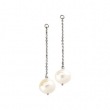 14K Yellow Gold Pair 09.00 - White Freshwater Circle Pearl Earring Jacket