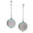 Sterling Silver Pair 12.00- Freshwater Cultured Black Coin Pearl Earrings